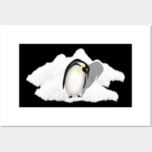 Emperor Penguin on an Ice Patch Posters and Art